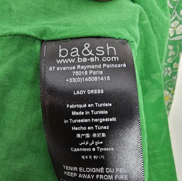 Ba&sh Aria Green Floral Midi Cutout Dress Size 3 US Large New With Tags - Picture 10 of 12